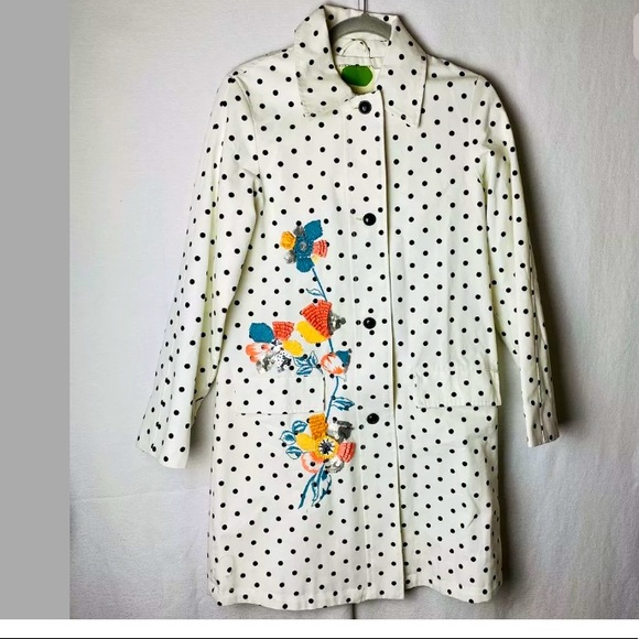 Anthropologie Floral Polka Dot Jacket S/M - Picture 4 of 9